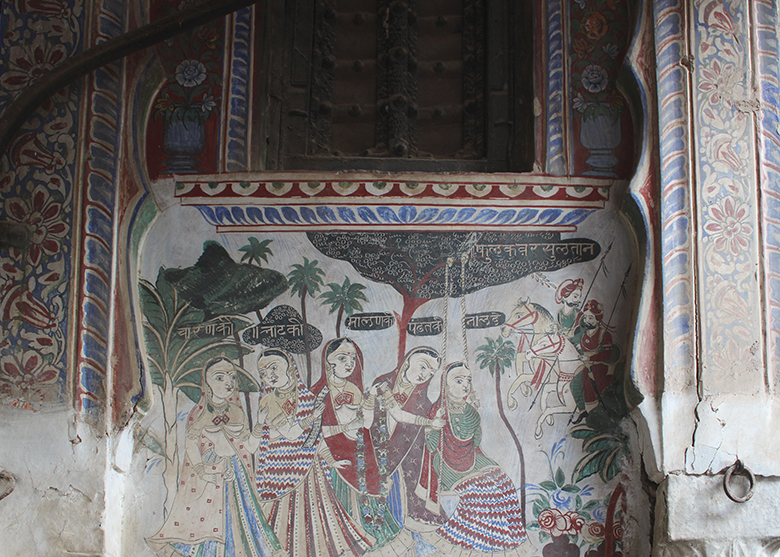 Bhagton ki Choti Haveli, restoration, vernacular style, lime wash, indian interiors, shivani dogra , frescoes